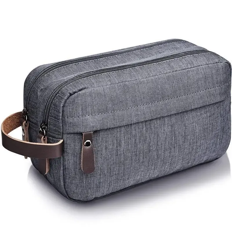 Sac de rangement de voyage grande capacité en tissu cationique, organisateur de toilette et de maquillage à compartiments 7