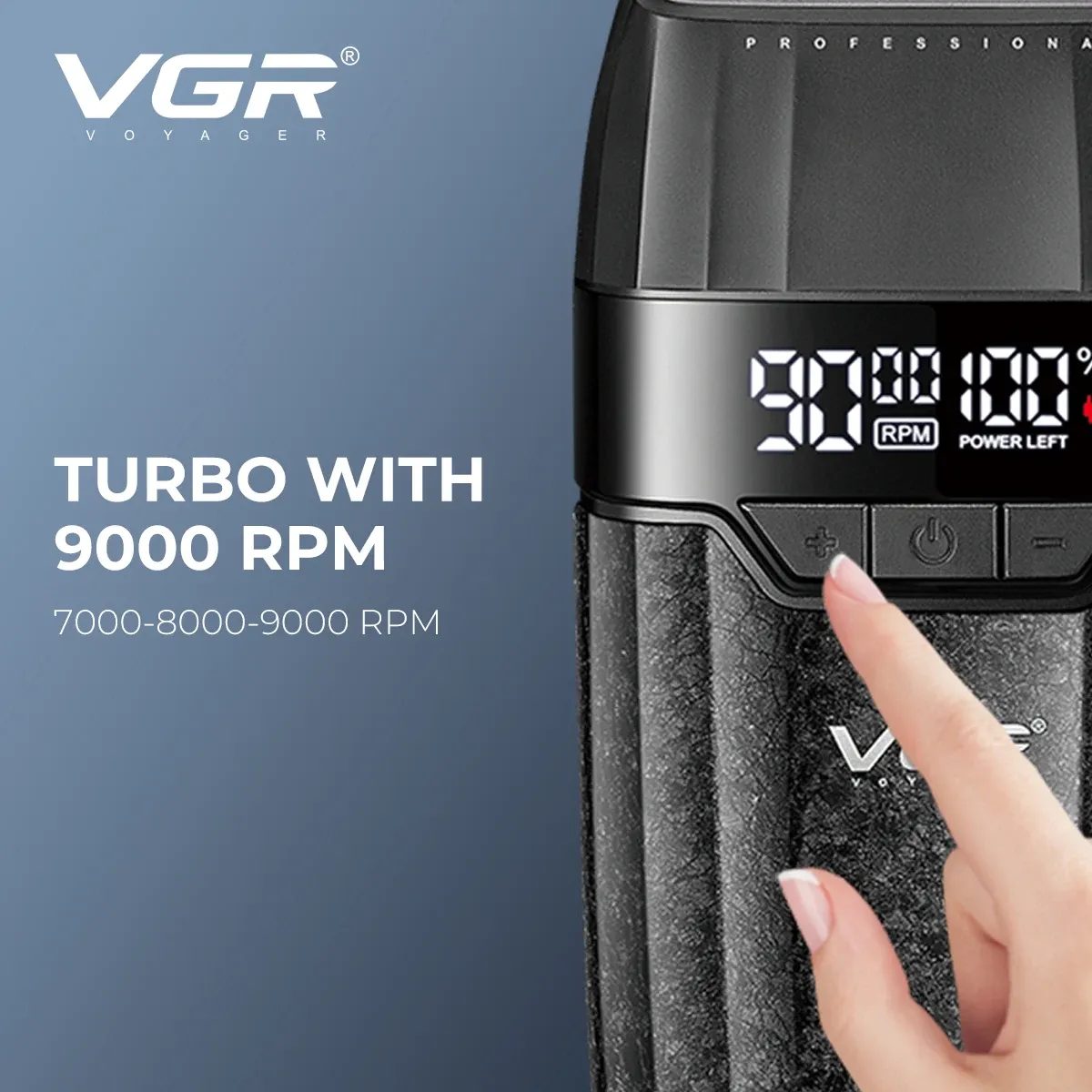 VGR Tondeuse à cheveux professionnelle sans fil V-640 pour homme, 9000 tr/min, réglable 4
