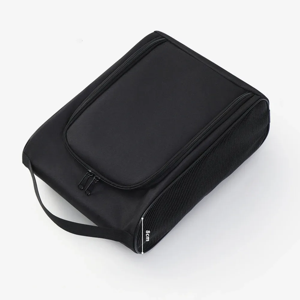 Sac de rangement pour chaussures de voyage en tissu Oxford noir, portable, pour baskets et chaussures de football 3