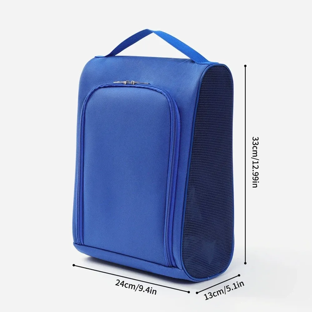 Sac de rangement pour chaussures de voyage en tissu Oxford noir, portable, pour baskets et chaussures de football 8