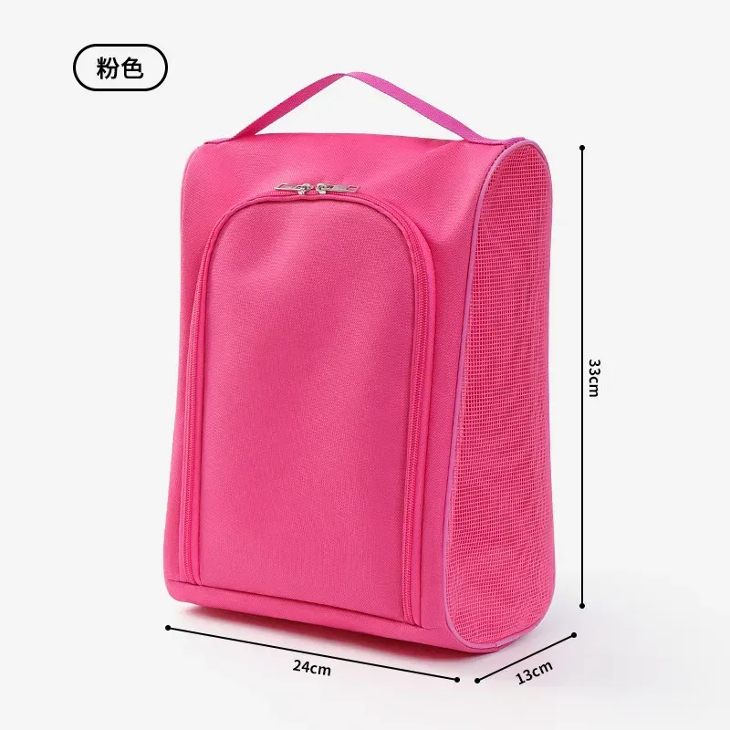 Sac de rangement pour chaussures de voyage en tissu Oxford noir, portable, pour baskets et chaussures de football 9