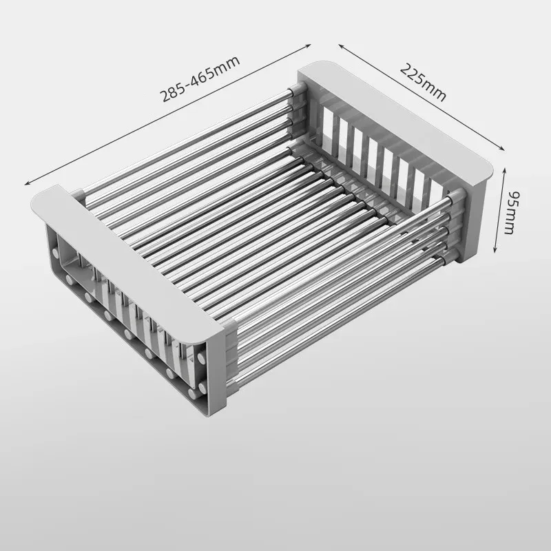Égouttoir d'évier extensible en acier inoxydable pour fruits et légumes 8