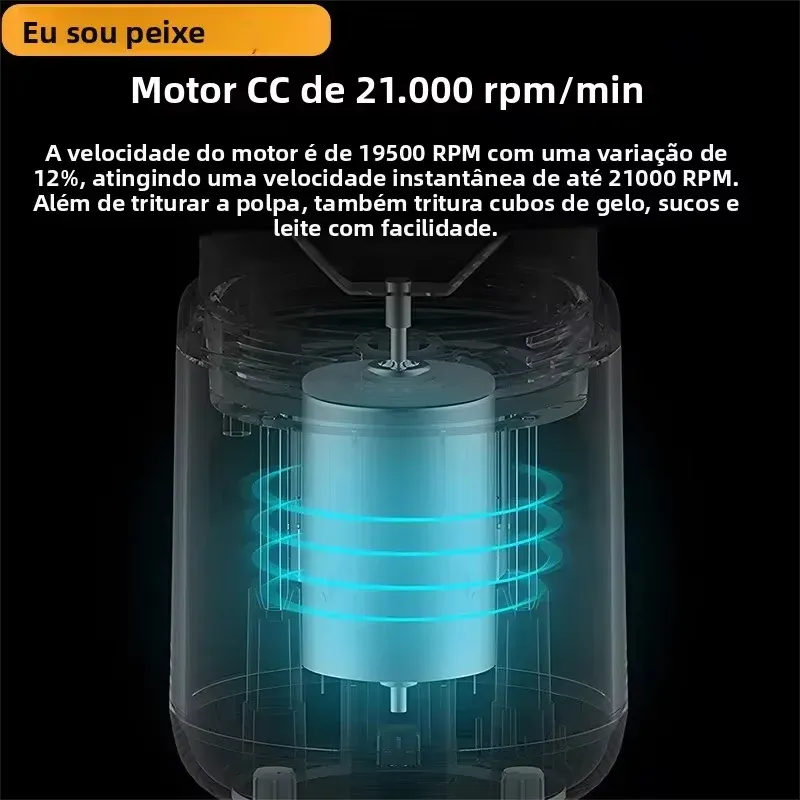 Mixeur portable électrique 6 lames multifonction pour jus frais, smoothies et glace pilée 3