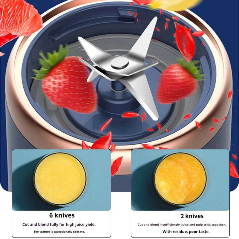 Mixeur portable électrique 6 lames multifonction pour jus frais, smoothies et glace pilée 2