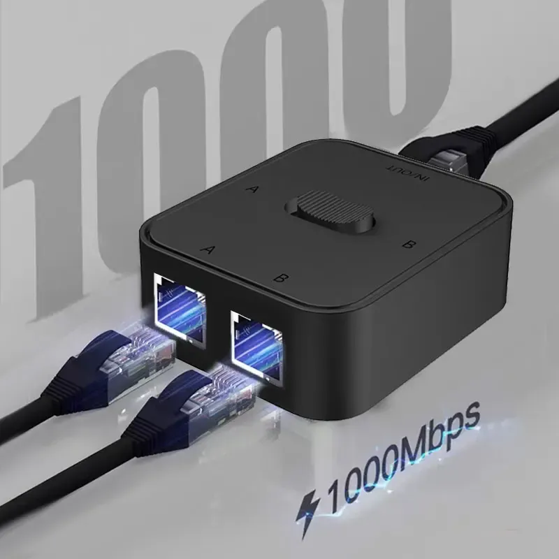 Commutateur réseau Gigabit 2 ports 1000 Mbps RJ45, sans alimentation 1