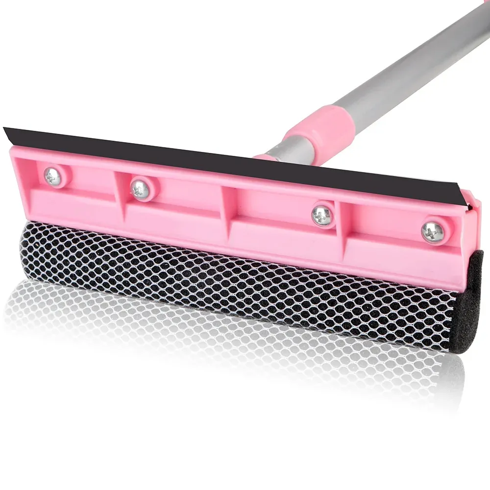 Raclette 2 en 1 pour pare-brise avec brosse de lavage en mousse et tige télescopique 4