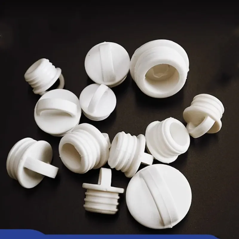 Bouchon de vidange rond en silicone blanc avec poignée pour seau à serpillière 4