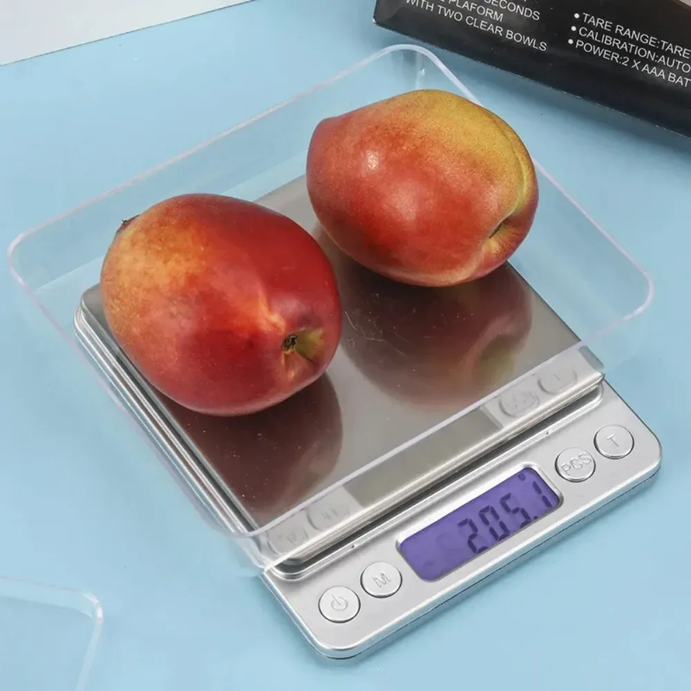 Balance de cuisine numérique 3000 g / 0,1 g avec écran LCD et fonction tare 3
