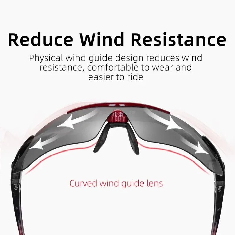 Lunettes de cyclisme polarisées ROCKBROS – Lunettes de soleil de sport pour VTT et route – Monture en PC – Kit 5 verres 4