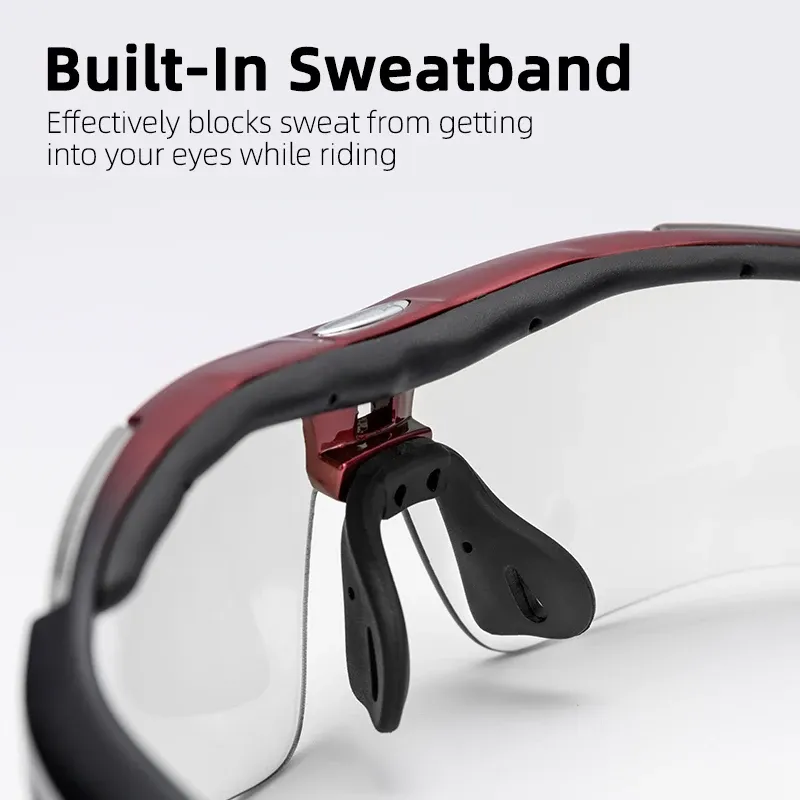 Lunettes de cyclisme polarisées ROCKBROS – Lunettes de soleil de sport pour VTT et route – Monture en PC – Kit 5 verres 5