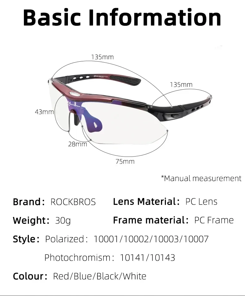 Lunettes ROCKBROS, vue de détail