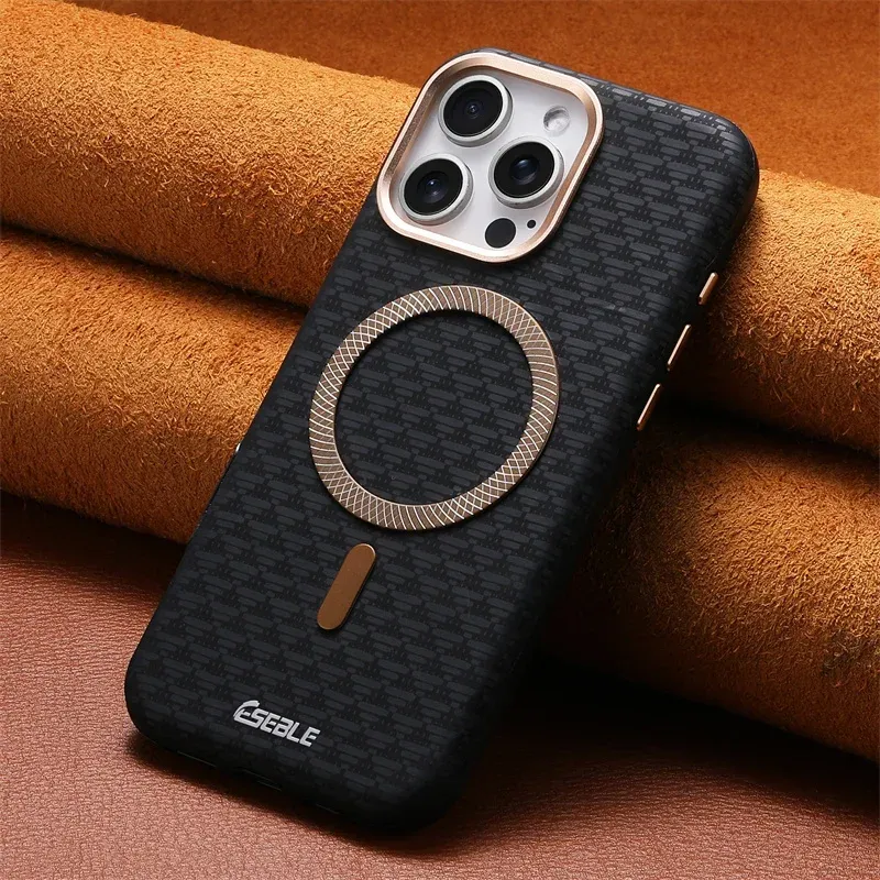 Coque en cuir de luxe, vue rapprochée des bords
