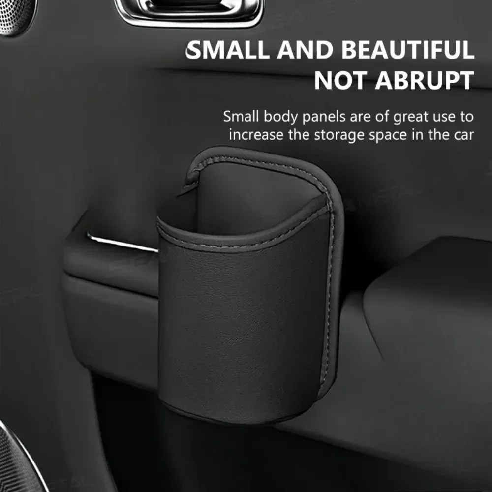 Porte-gobelet en cuir pour portière de voiture, support de boisson automobile, bac de rangement, organiseur de porte-gobelet pour siège arrière, accessoires d'intérieur automobile 2