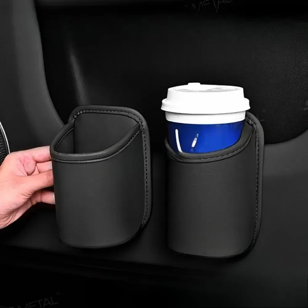 Porte-gobelet en cuir pour portière de voiture, support de boisson automobile, bac de rangement, organiseur de porte-gobelet pour siège arrière, accessoires d'intérieur automobile