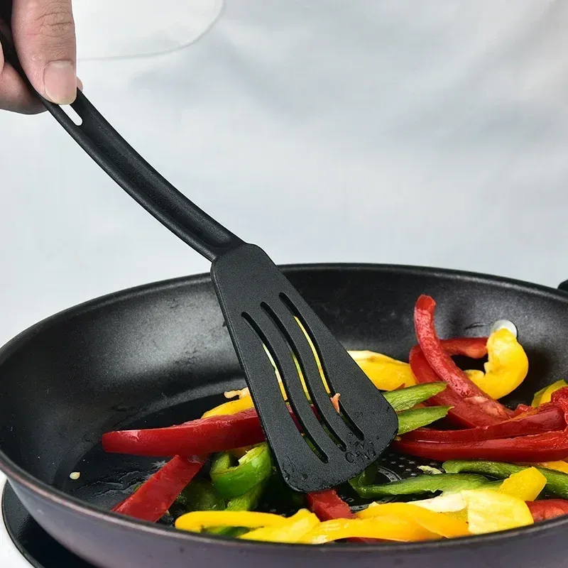 Ensemble de 3 ustensiles de cuisine en nylon pour enfants : cuillère, fourchette et pelle à fente rotative 3