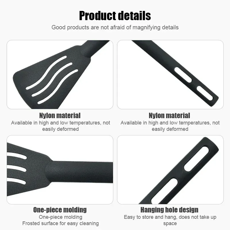 Ustensiles de cuisine en nylon, finition soignée