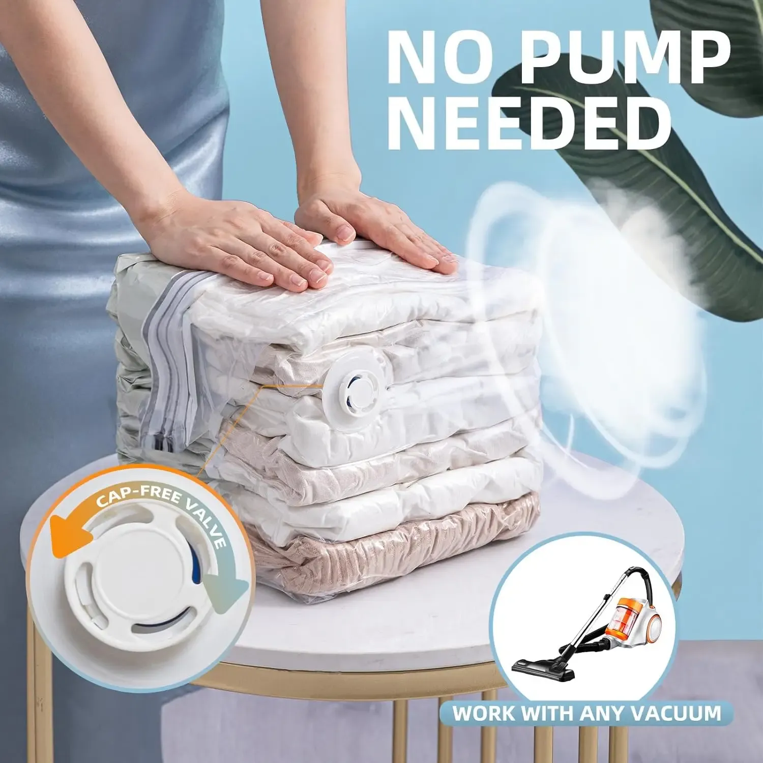 Sac de rangement sous vide cubique vue d'ensemble