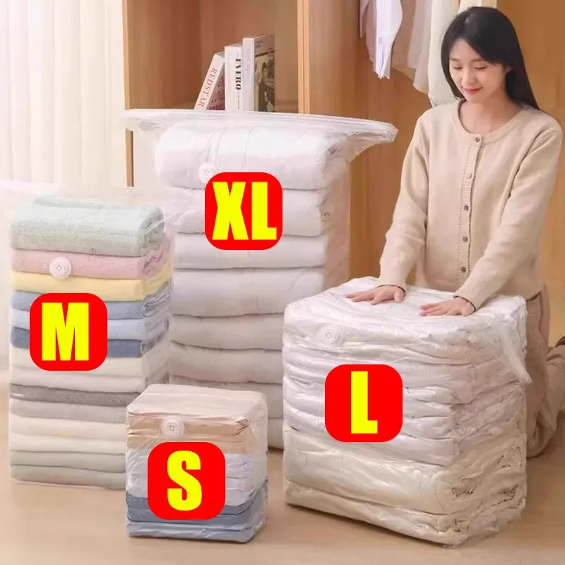 Sac de compression sous vide cubique grande capacité, sans pompe, pour vêtements et couettes 11