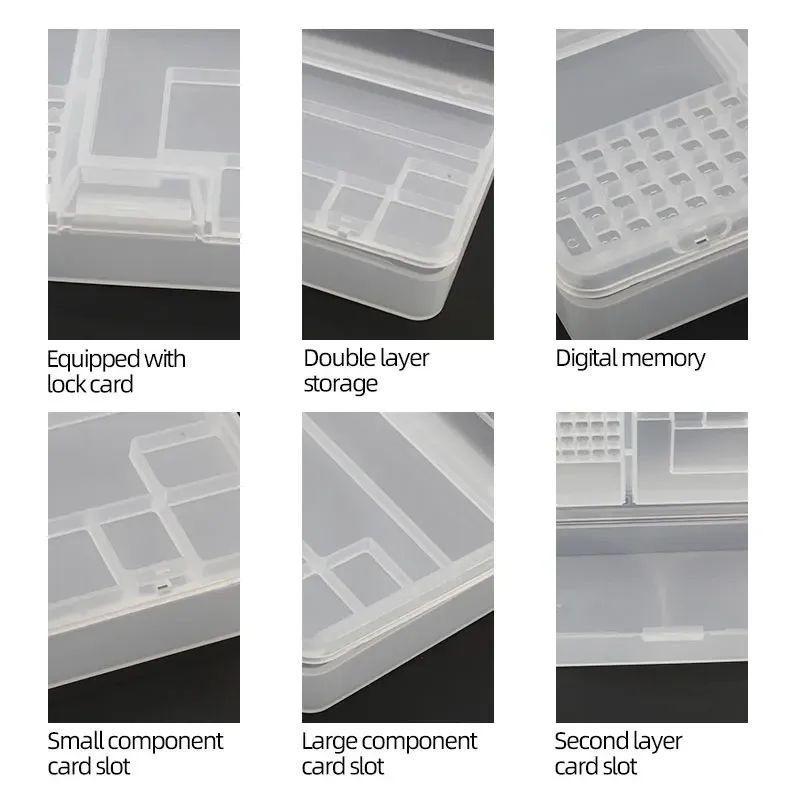 Boîte de rangement transparente en plastique à compartiments pour composants électroniques et petites vis 3