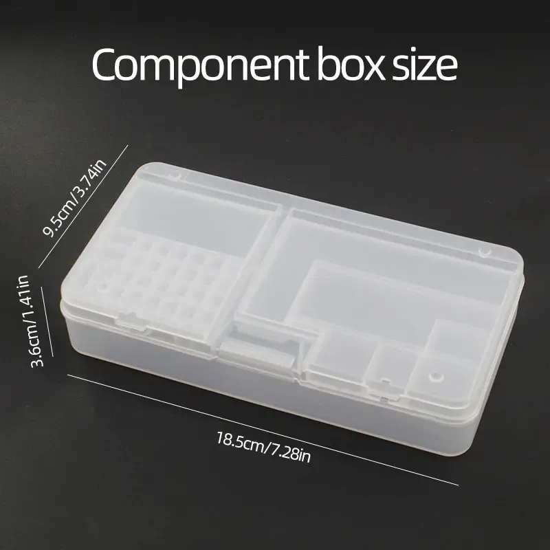 Boîte de rangement transparente en plastique à compartiments pour composants électroniques et petites vis 5