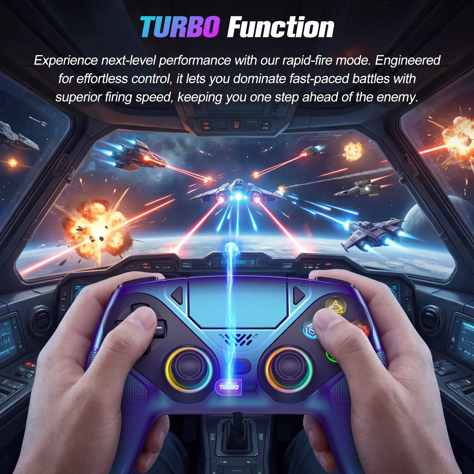 Manette PS5 RGB sous différents angles