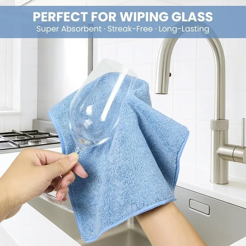 Chiffons en microfibre en situation d'utilisation