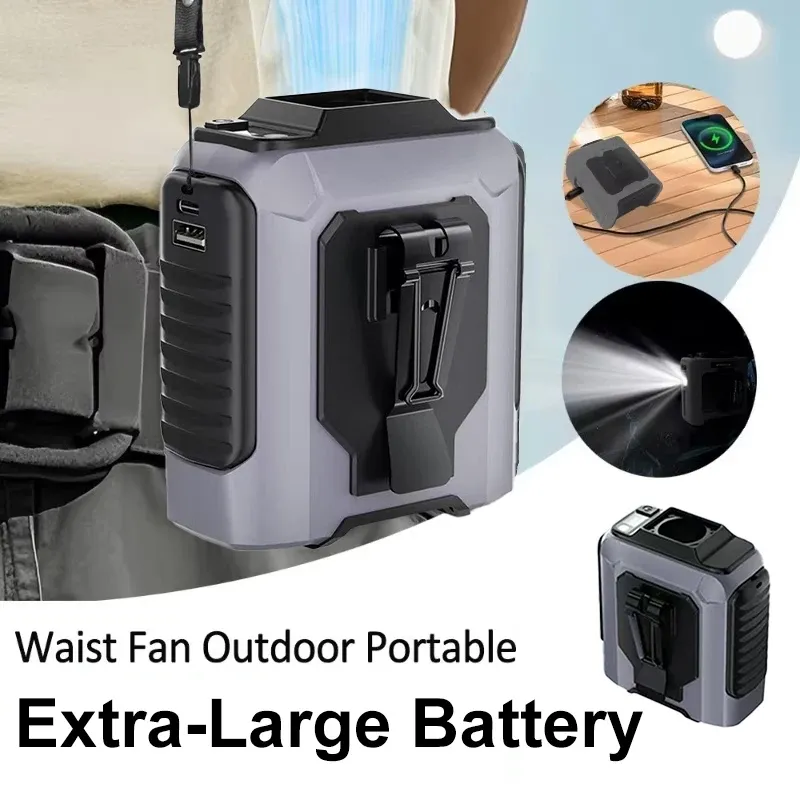 Ventilateur portable en usage