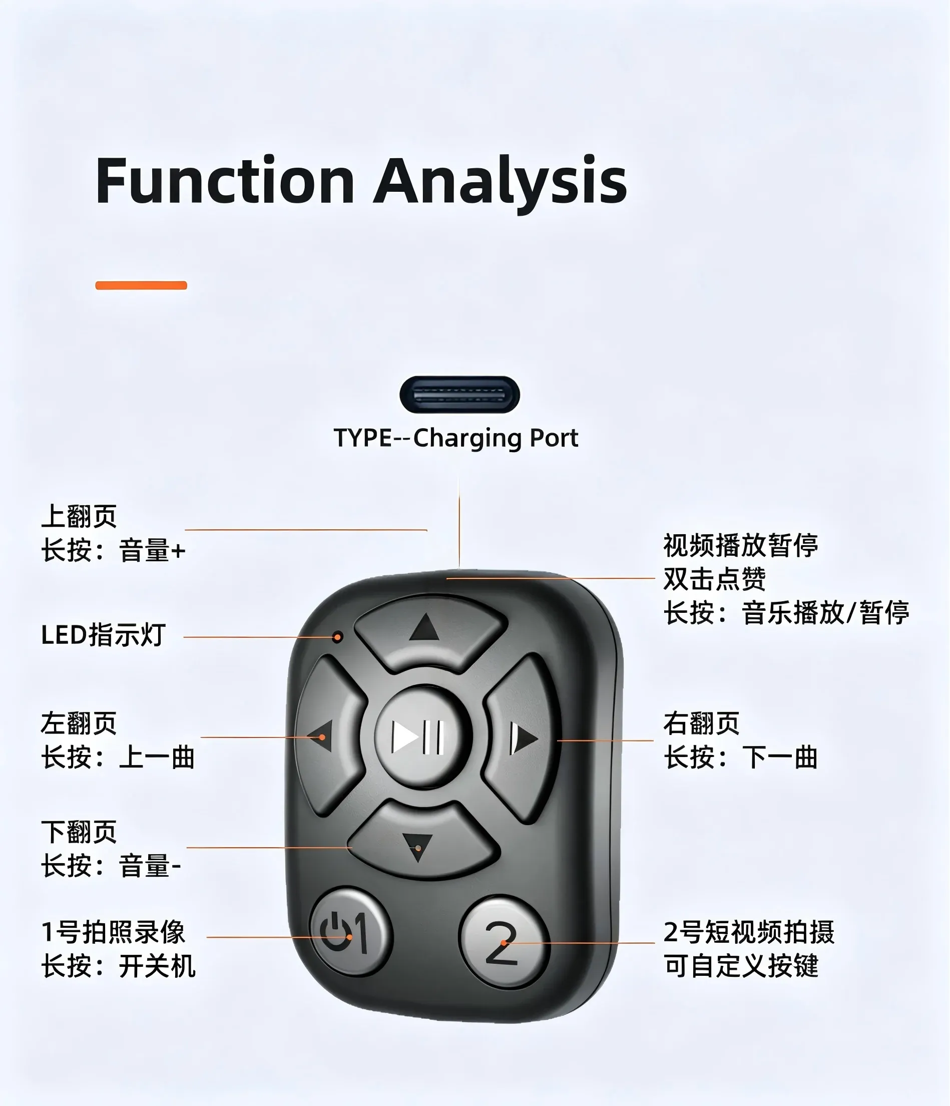Télécommande Bluetooth sans fil en forme d'anneau pour smartphone et tablette, avec contrôle du défilement et du déclencheur photo 3