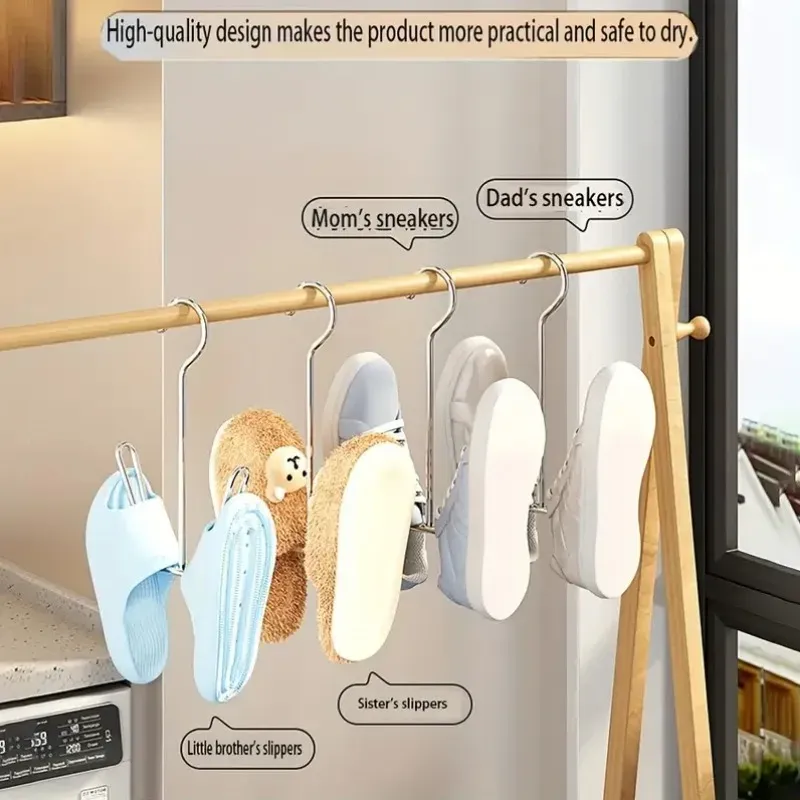 Porte-chaussures durable en acier inoxydable, crochet de rangement en métal peu encombrant pour manteaux, chapeaux et pantoufles, idéal pour l'intérieur, lot de 1, 3 ou 5 pièces 5