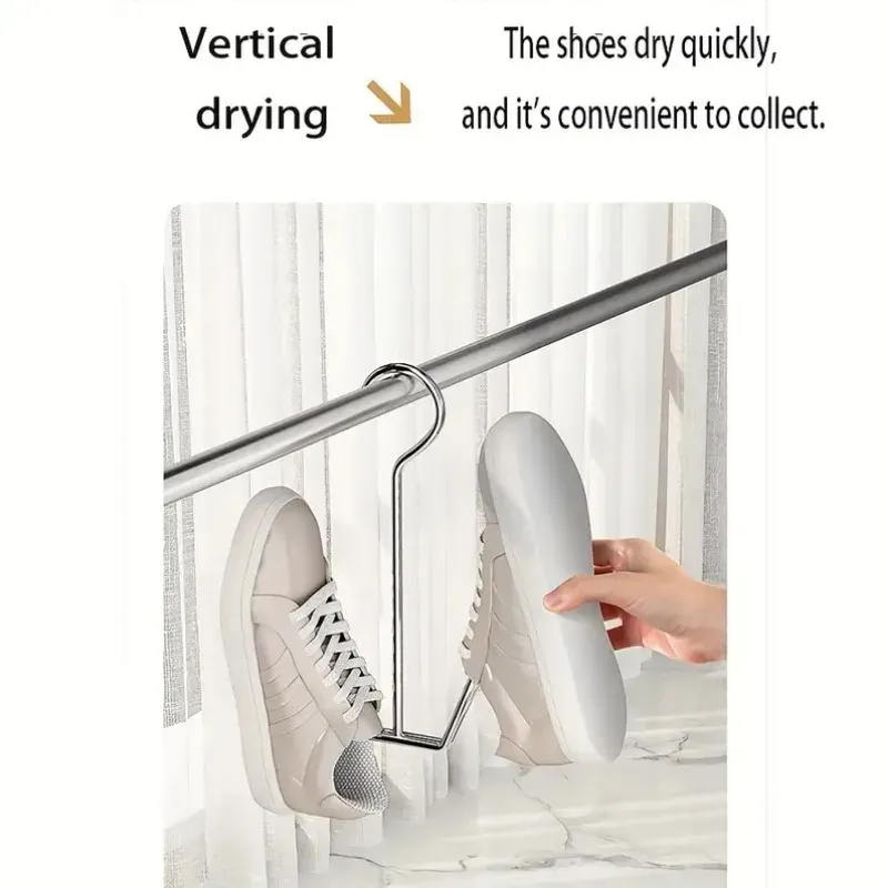Porte-chaussures en acier inoxydable, détail des crochets