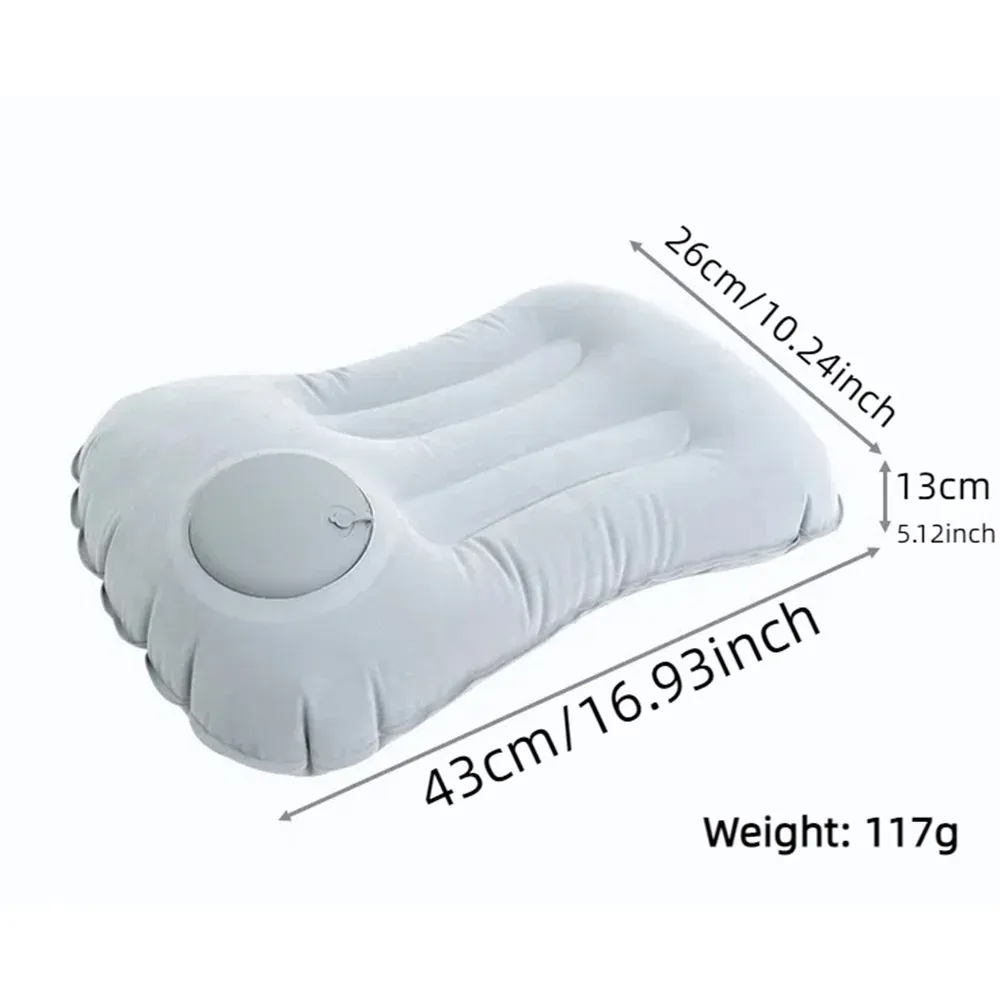 Oreiller gonflable ultraléger et portable pour le camping et la randonnée, soutien du cou et des lombaires 4