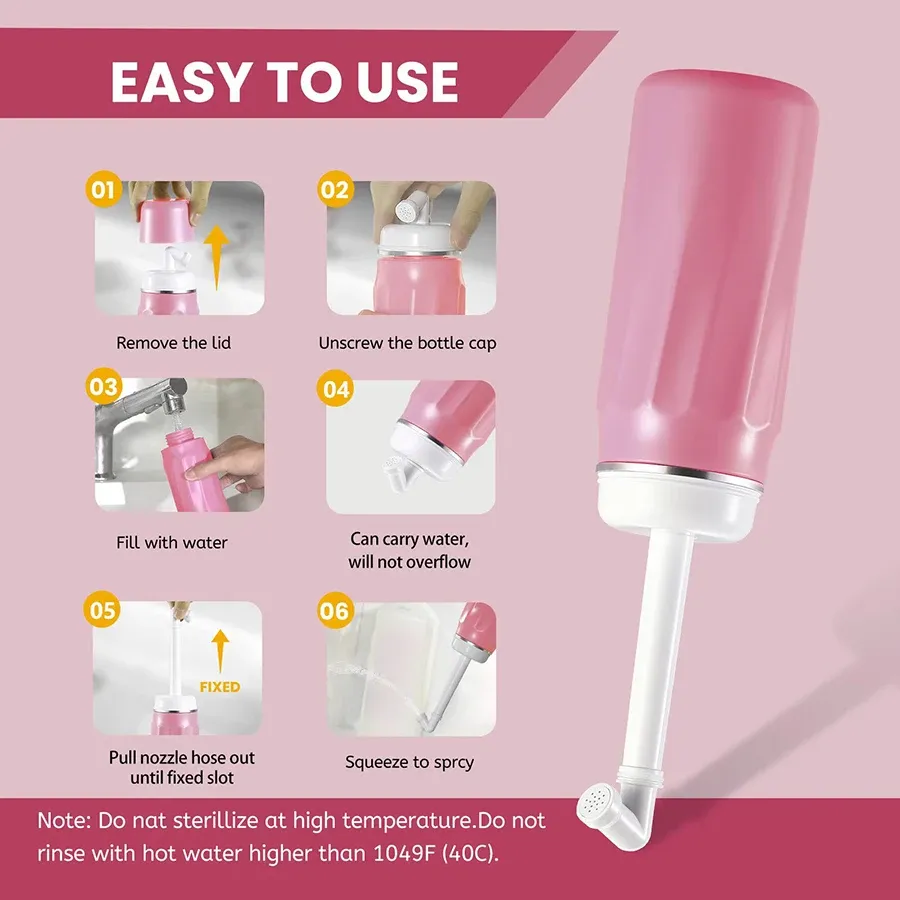 Bouteille de toilette portable en situation