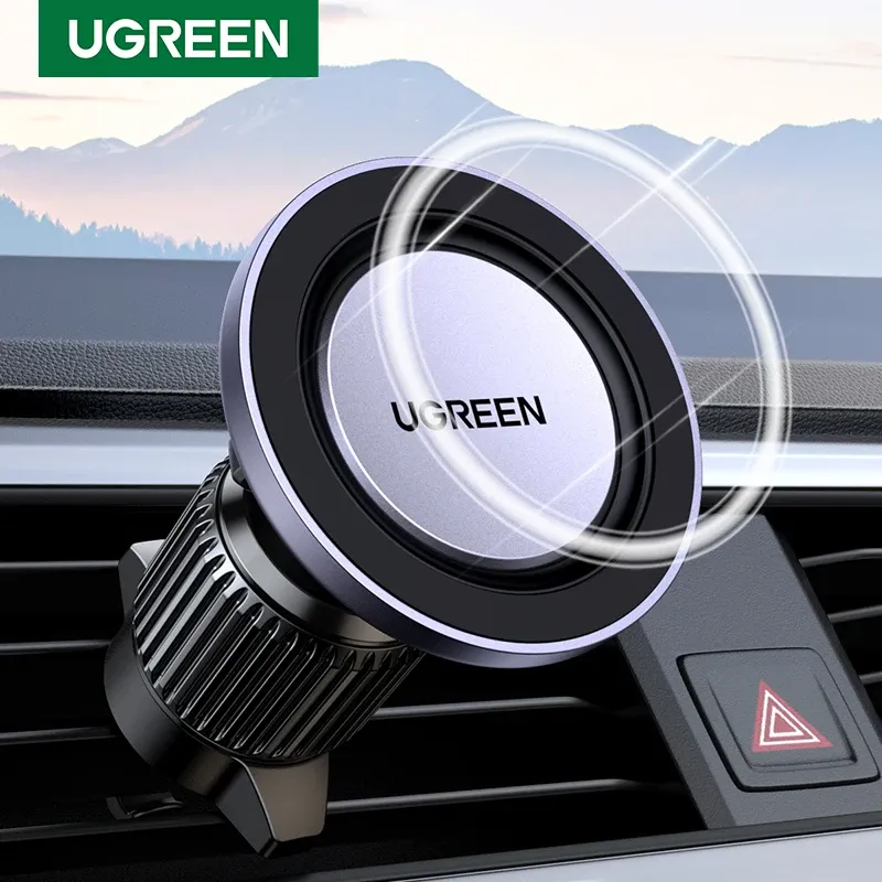 Support de téléphone magnétique pour voiture UGREEN avec crochet, grille d'aération, compatible iPhone 14, 13, 12 Pro, Xiaomi, Samsung