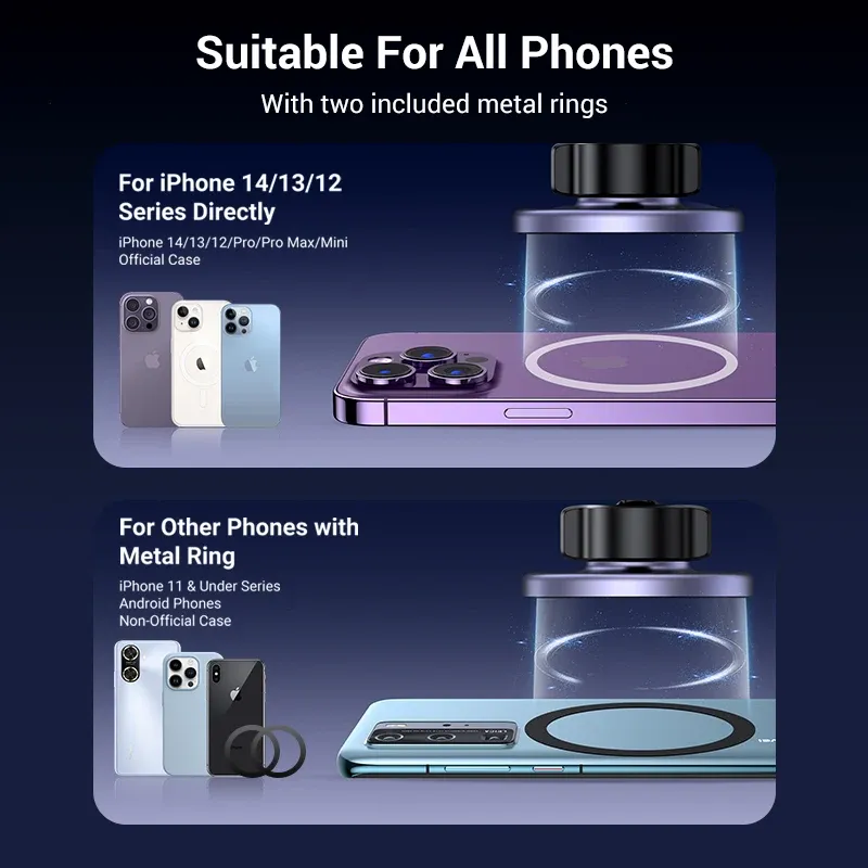 Support de téléphone magnétique pour voiture UGREEN avec crochet, grille d'aération, compatible iPhone 14, 13, 12 Pro, Xiaomi, Samsung 4