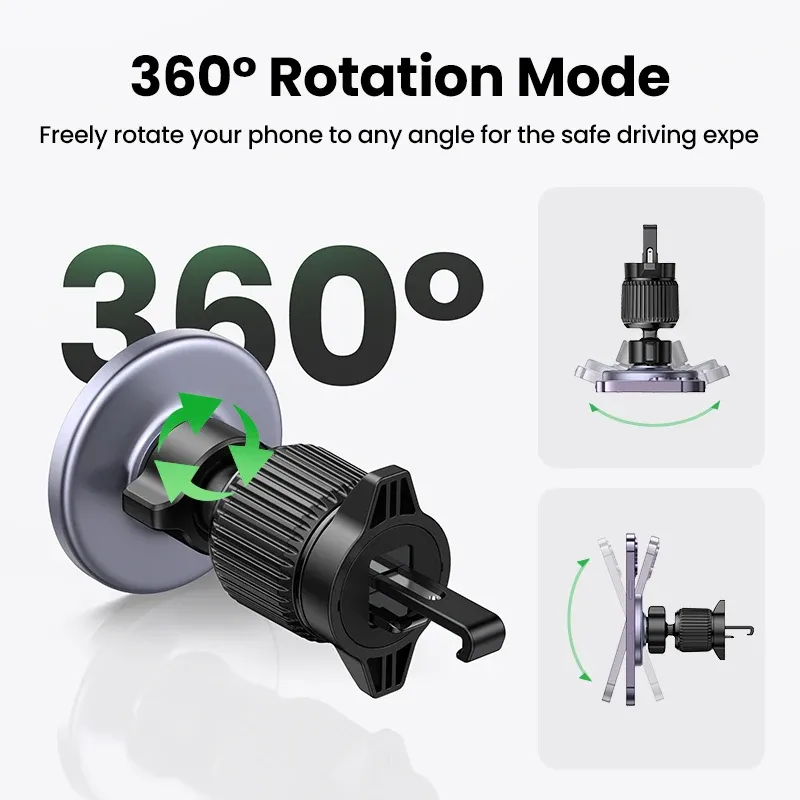 Support de téléphone magnétique pour voiture UGREEN avec crochet, grille d'aération, compatible iPhone 14, 13, 12 Pro, Xiaomi, Samsung 5