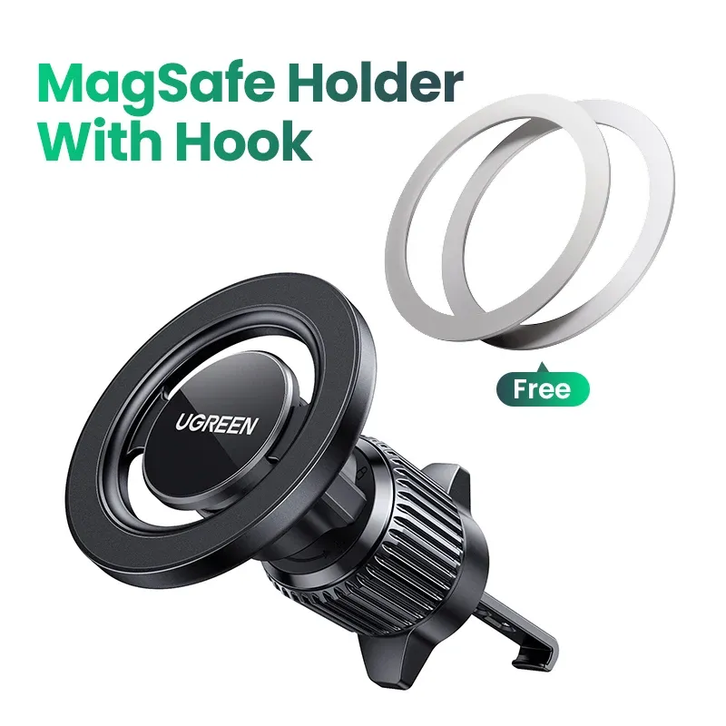 Support de téléphone magnétique pour voiture UGREEN avec crochet, grille d'aération, compatible iPhone 14, 13, 12 Pro, Xiaomi, Samsung 8