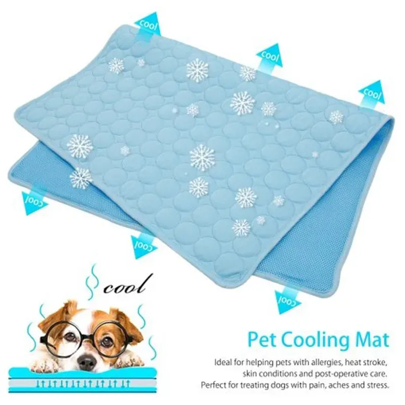 Tapis rafraîchissant pour animaux de compagnie, respirant et lavable, couverture d'été pour chien et chat, pour chenil, caisse et lit, couchage en soie glacée - Image 1