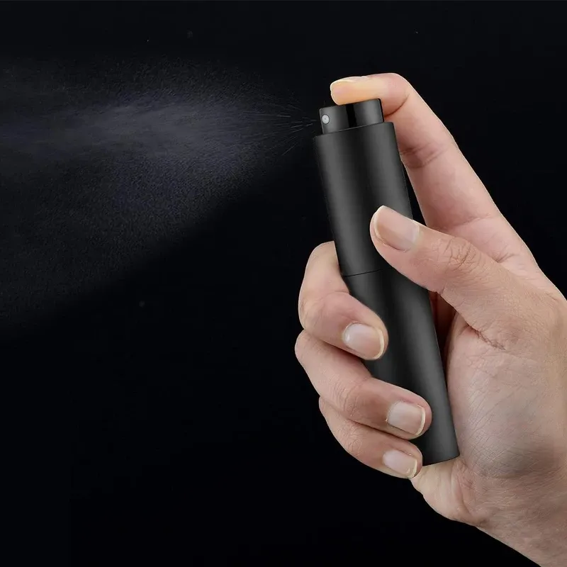 Vaporisateur de parfum de voyage rechargeable 10 ml, flacon vide pour eau de Cologne (noir) 3