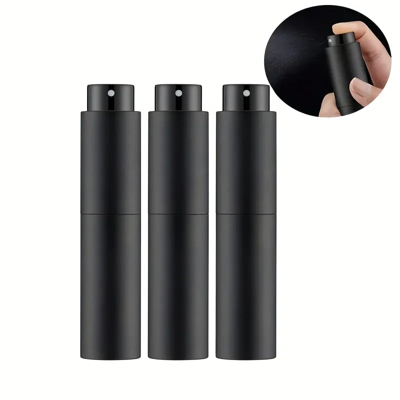Vaporisateur de parfum de voyage rechargeable 10 ml, flacon vide pour eau de Cologne (noir) - Image 1