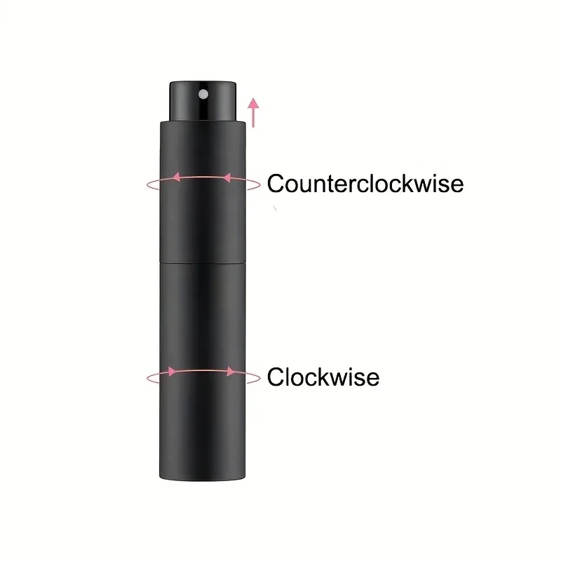 Vaporisateur de parfum de voyage rechargeable 10 ml, flacon vide pour eau de Cologne (noir) 2