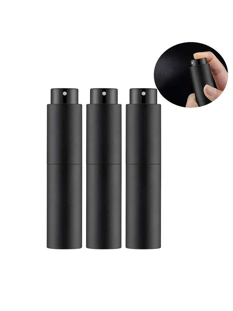Vaporisateur de parfum de voyage rechargeable 10 ml, flacon vide pour eau de Cologne (noir) 9
