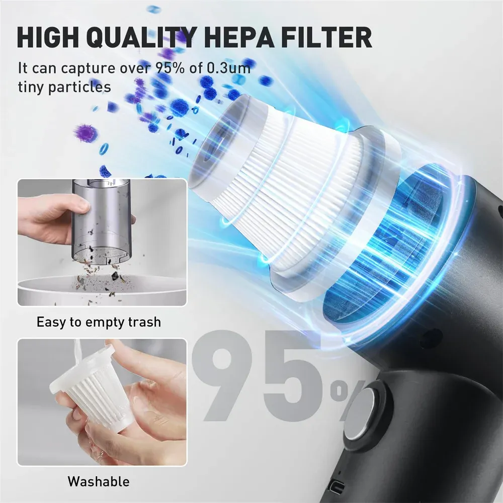 Aspirateur à main utilisé pour le nettoyage d'un véhicule