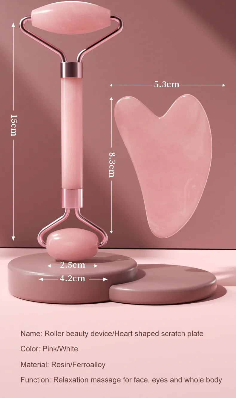 Rouleau de massage facial en résine, détail