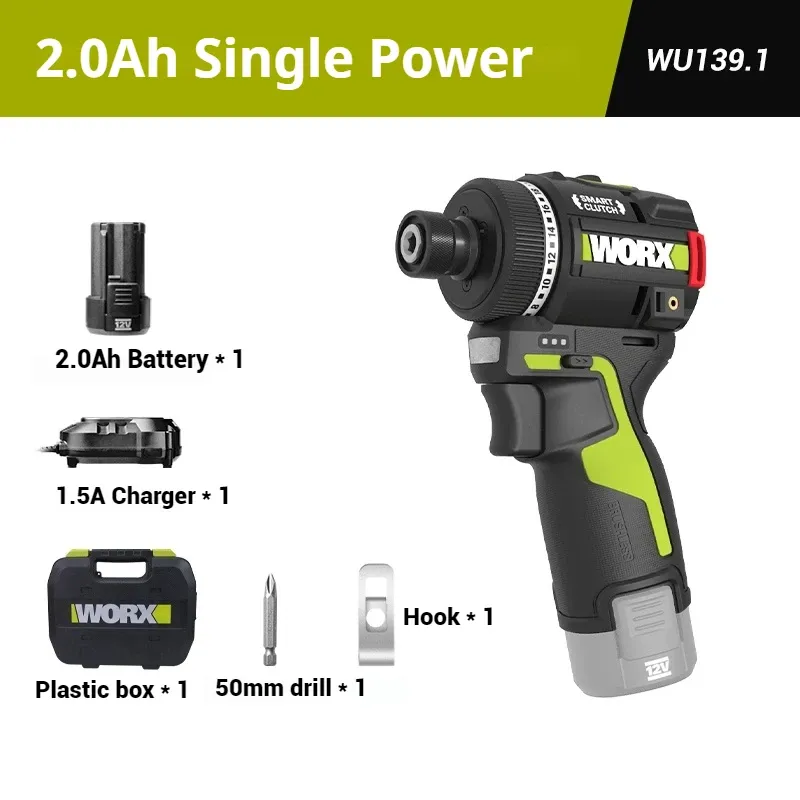 WORX WU139 Tournevis sans fil sans balais 12 V, 50 N·m, mandrin 1/4 pouce, compact 5