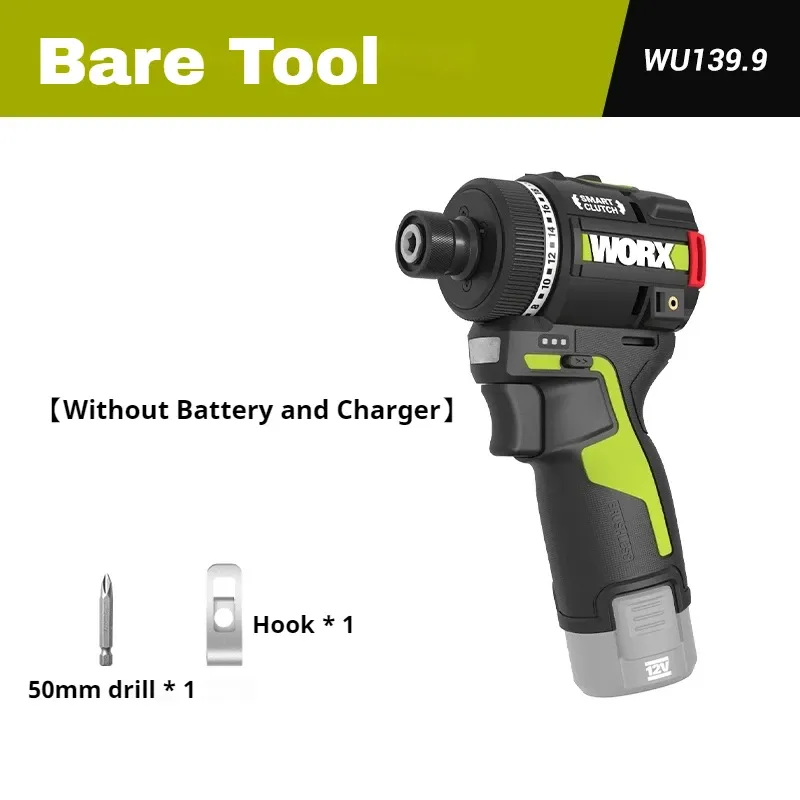 WORX WU139 Tournevis sans fil sans balais 12 V, 50 N·m, mandrin 1/4 pouce, compact 6