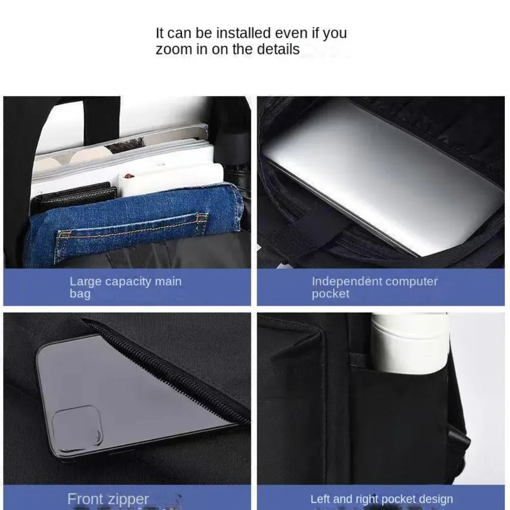 Sac à dos minimaliste pour homme à grande capacité, compatible ordinateur, lavable 3