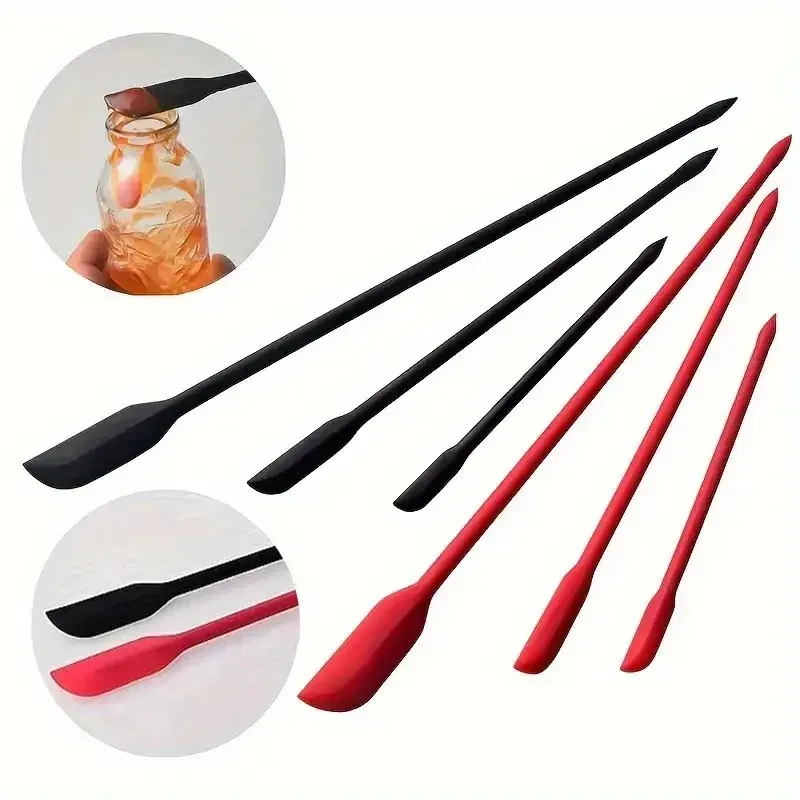 Ensemble de 3 mini spatules en silicone résistantes à la chaleur, idéales pour pots, bouteilles et confitures