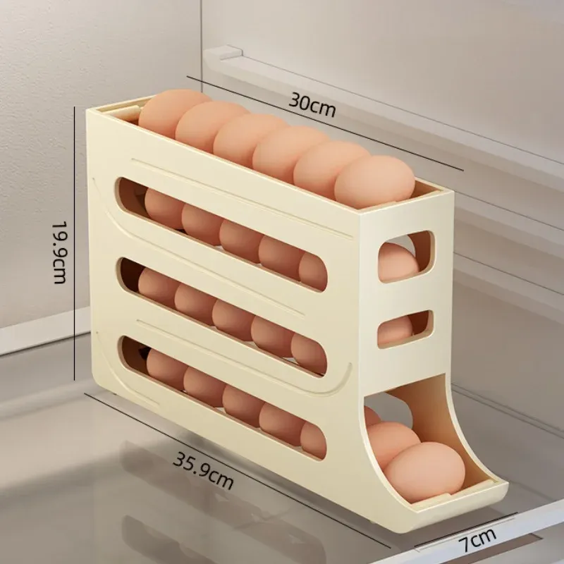 Distributeur d'œufs à défilement automatique dans un réfrigérateur