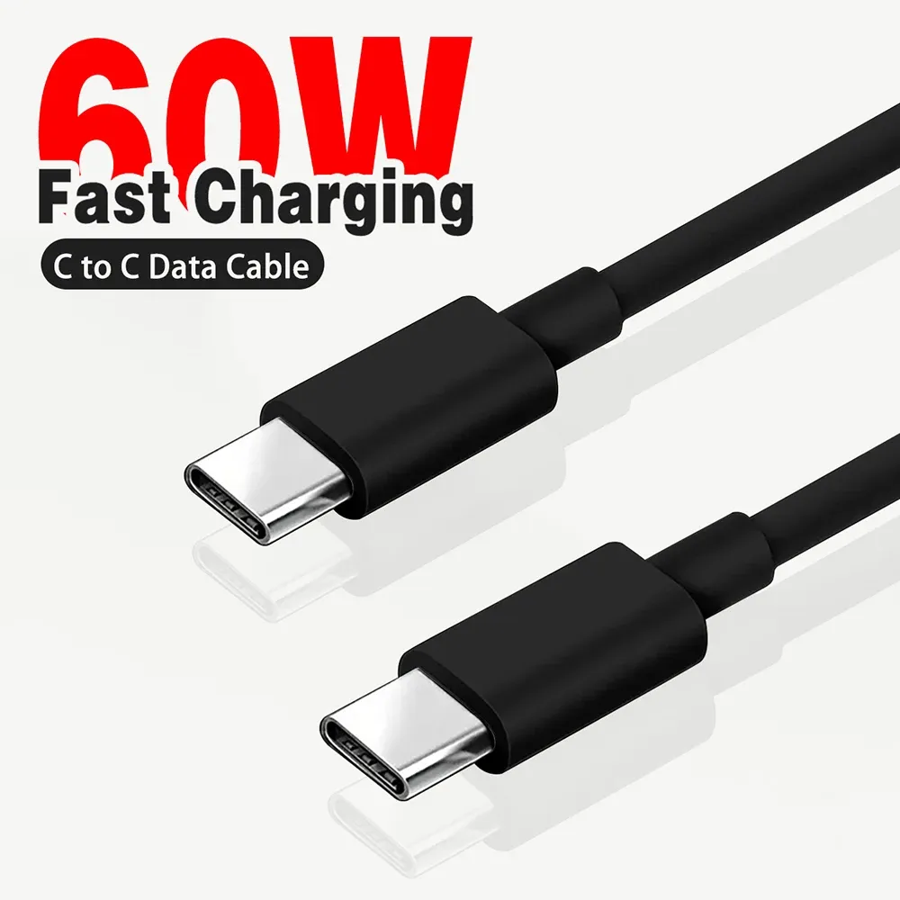 Câble de données USB-C à charge rapide, noir et blanc, PD 60 W, compatible iPhone 15 / 15 Pro, Huawei, Samsung, Xiaomi, 1 m, 2 m, 3 m 11