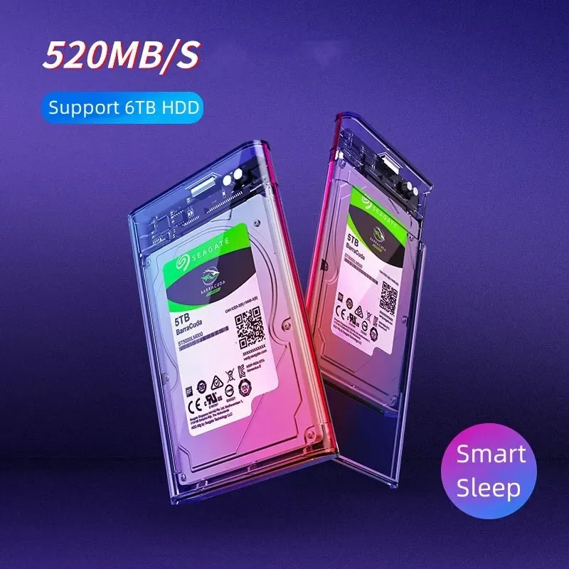 Boîtier de disque dur USB 3.0 transparent